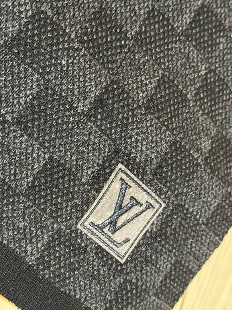 【美品】ルイヴィトン　ダミエ　マフラー　メンズ　正規品LOUIS VUITTON