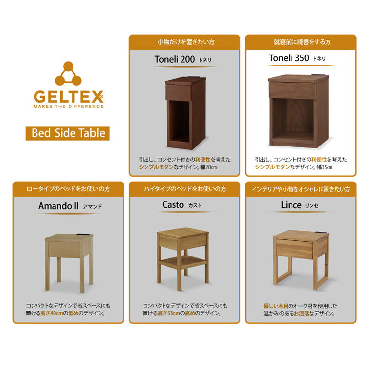 トネリ ナイトテーブル 幅35cm