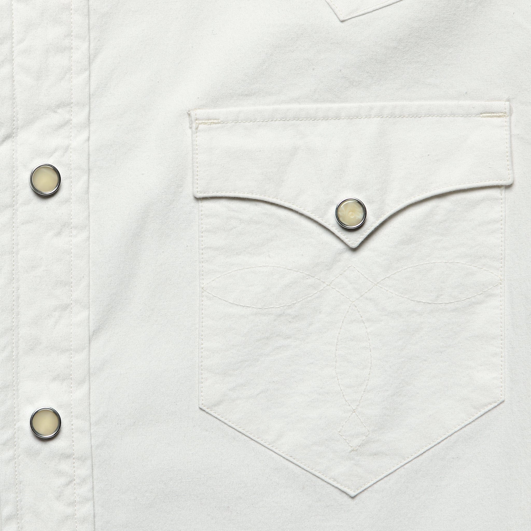 Slim Fit Twill Western Shirt - White