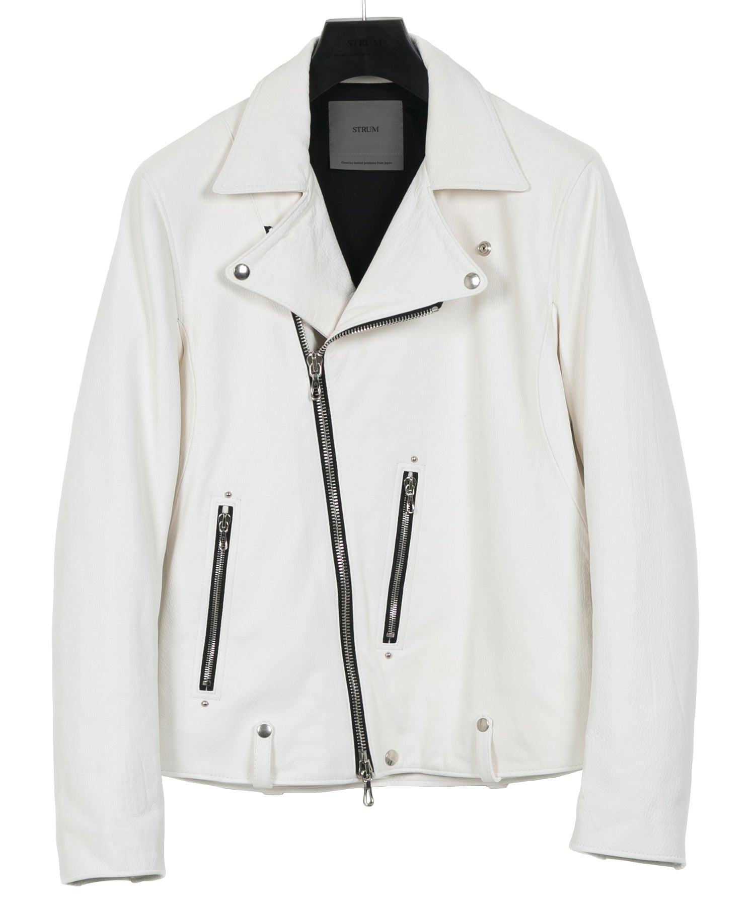 白鞣し ディアスキン HI-FLYER ダブルライダースジャケット - WHITE